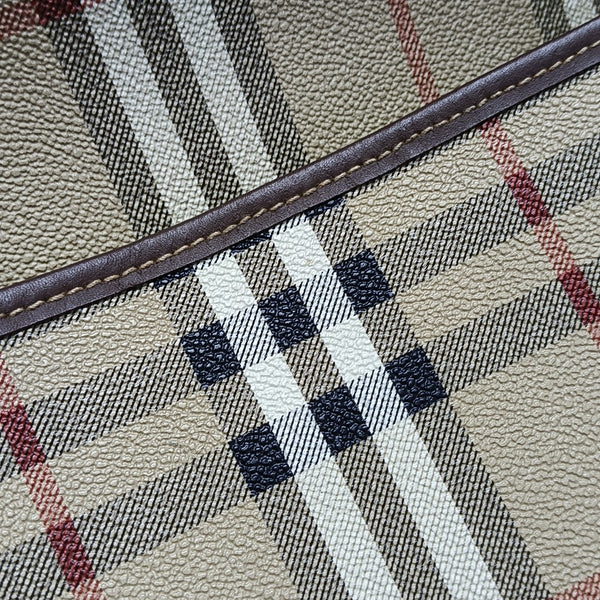 Coated Canvas Shoulder Bag Beige