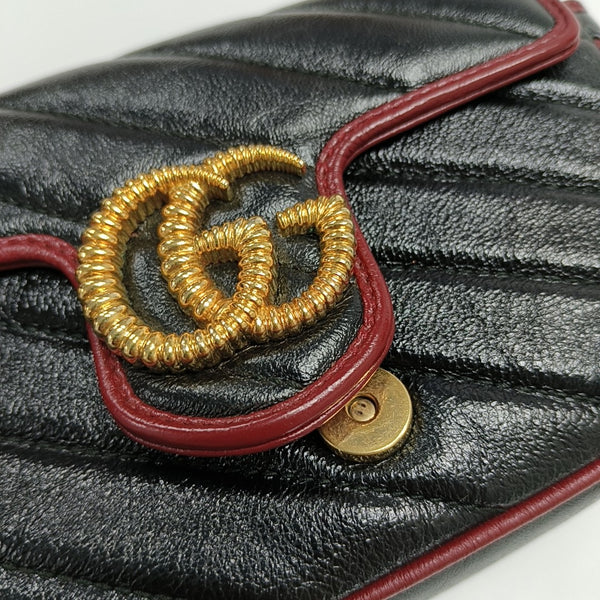 GG Marmont Super Mini Quilted Calfskin Black