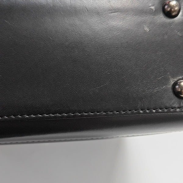 Calfskin Top Handle Bag Black