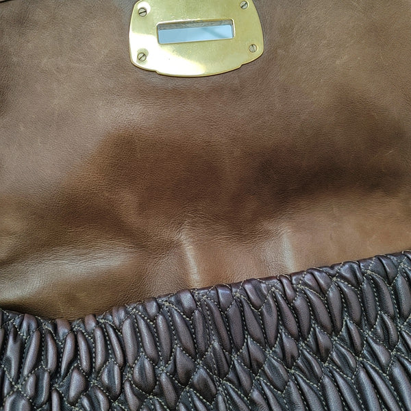 Crystal Quilted Lambskin Brown
