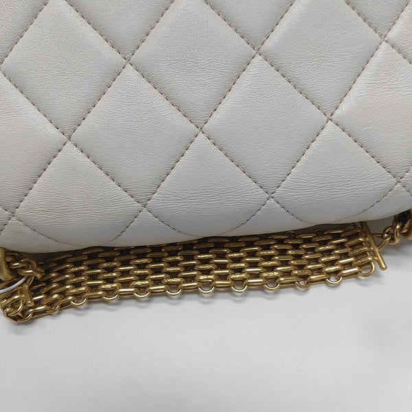 Quilted Lambskin Shoulder Bag Mini White