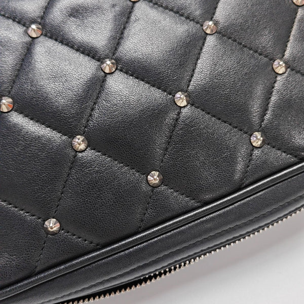 Quilted Lambskin Shoulder Bag Black