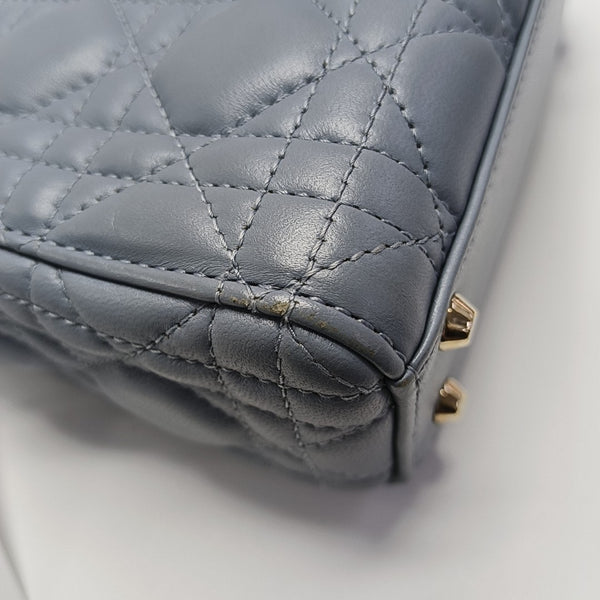 Lady Dior Mini Cannage Lambskin Blue