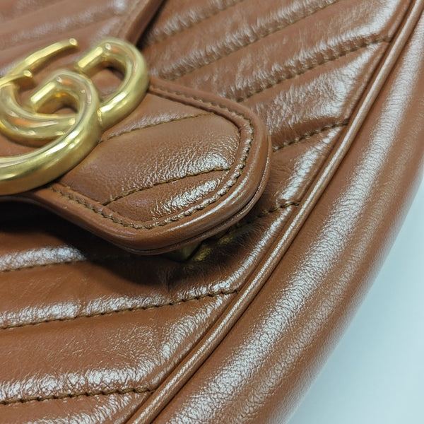 GG Marmont Medium Quilted Calfskin Brown