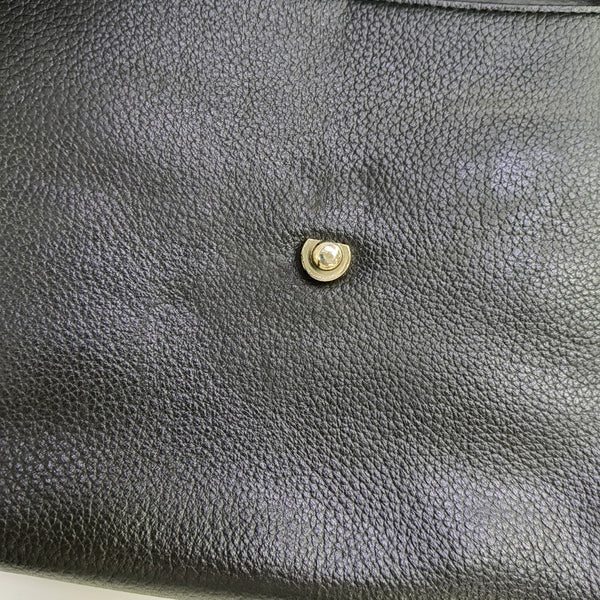 Calfskin Top Handle Bag Black