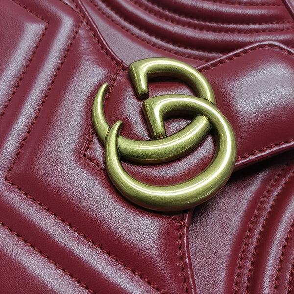 GG Marmont Small Quilted Calfskin Red