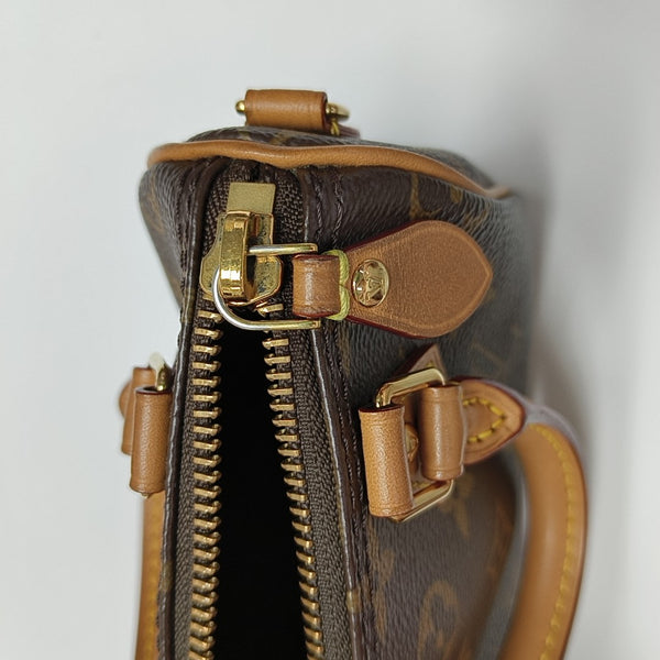 SPEEDY Nano Monogram Coated Canvas Brown