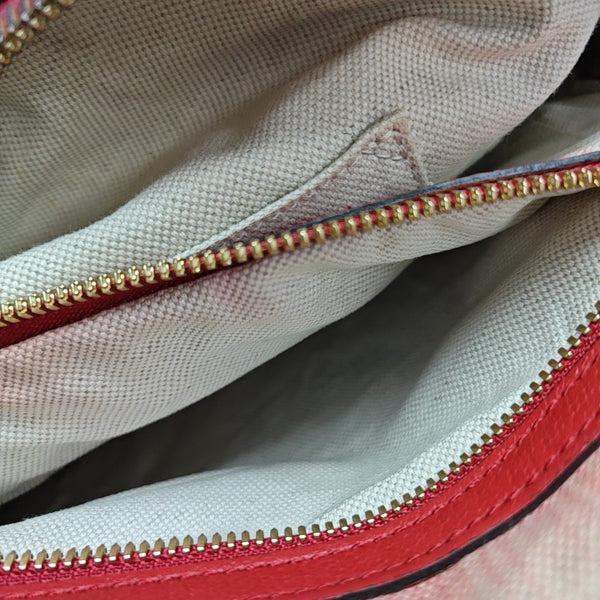 GG Supreme Small Monogram Coated Canvas Beige