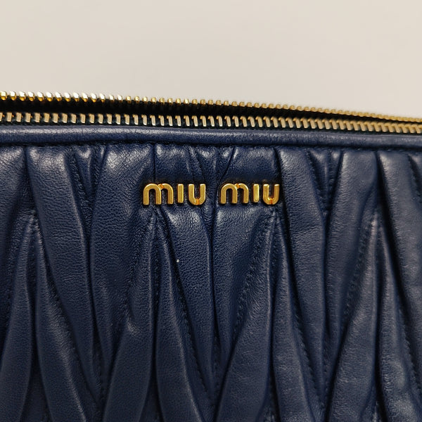 Quilted Lambskin Clutch Blue