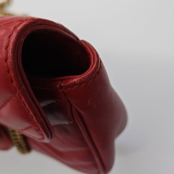 GG Marmont Mini Quilted Calfskin Red