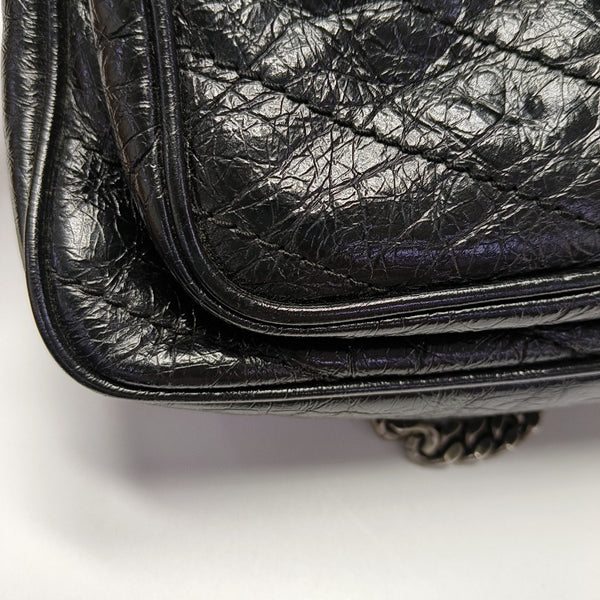 NIKI Medium Chevron Calfskin Black