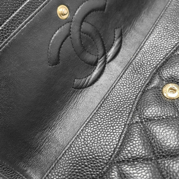 CLASSIC FLAP Medium Quilted Grained Calfskin Black