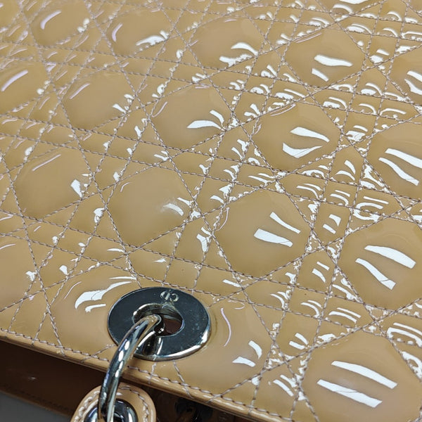 Lady Dior Large Cannage Patent Leather Pink