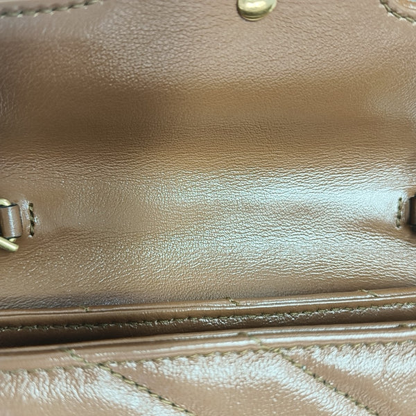 GG Marmont Mini Quilted Calfskin Brown