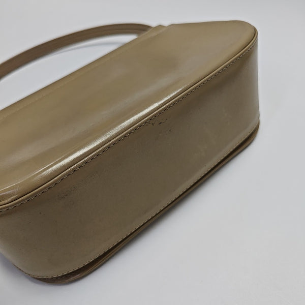 Leather Top Handle Bag Brown
