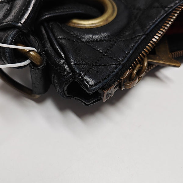 Cannage Lambskin Shoulder Bag Black