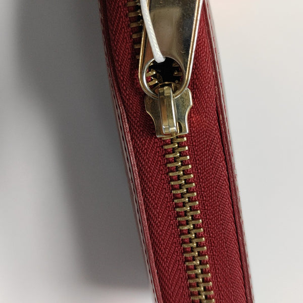 ZIPPY Monogram Patent Calfskin Red Wallet