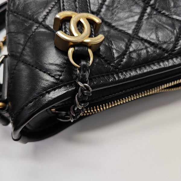 GABRIELLE Small Quilted Calfskin Black