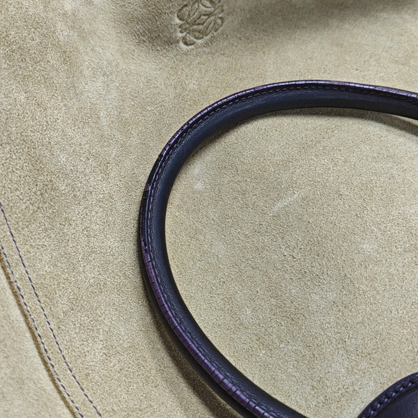 Suede Top Handle Bag Beige