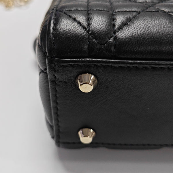 Lady Dior Mini Cannage Lambskin Black