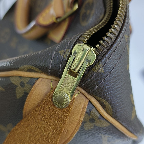 SPEEDY 30 Monogram Coated Canvas Brown