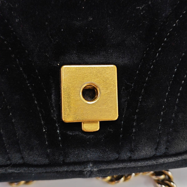 GG Marmont Medium Quilted Velvet Black