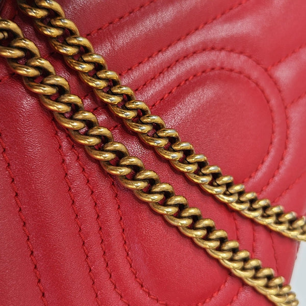 GG Marmont Super Mini Quilted Calfskin Red
