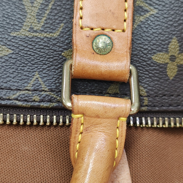 KEEPALL 50 Monogram Coated Canvas Brown
