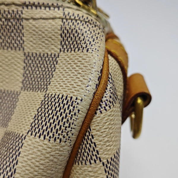 SPEEDY 25 Damier Azur Coated Canvas White