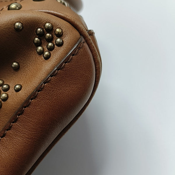 Calfskin Top Handle Bag Brown