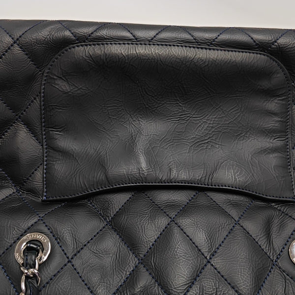 Quilted Calfskin Tote Bag Blue