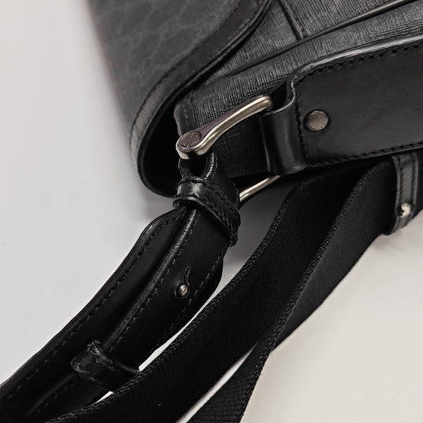 Monogram Coated Canvas Shoulder Bag Black