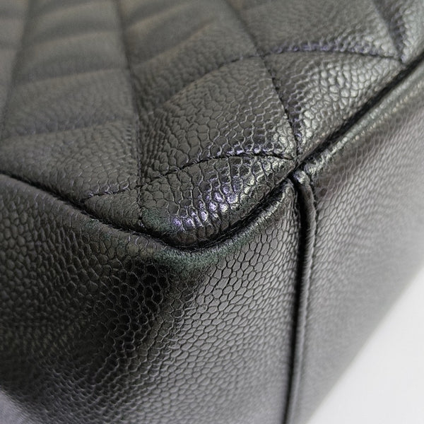 CHANEL GST Large Quilted Grained Calfskin Black