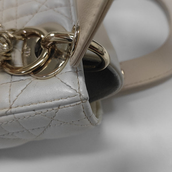 Lady Dior Mini Cannage Lambskin Beige