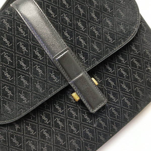 MONOGRAM ALL OVER Small Suede Black