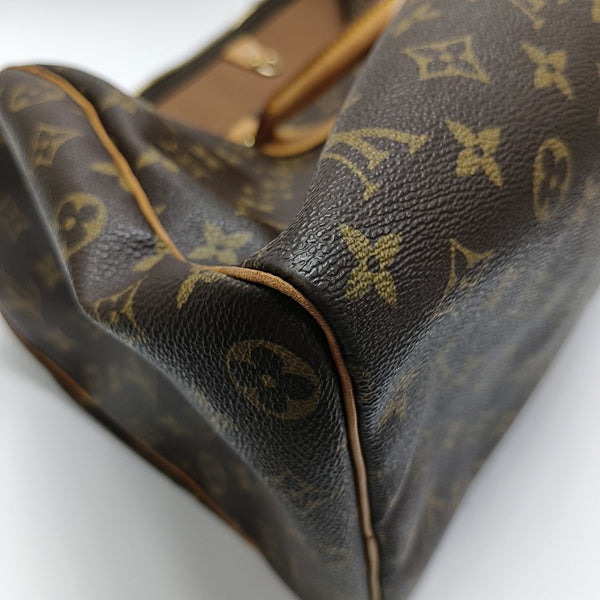 KEEPALL 45 Monogram Coated Canvas Brown