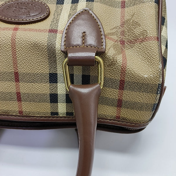 Coated Canvas Top Handle Bag Beige