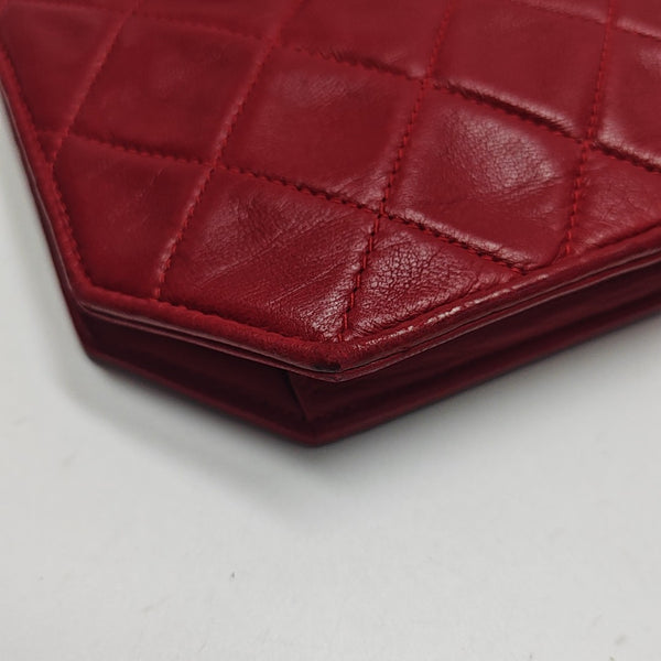 Quilted Lambskin Shoulder Bag Red