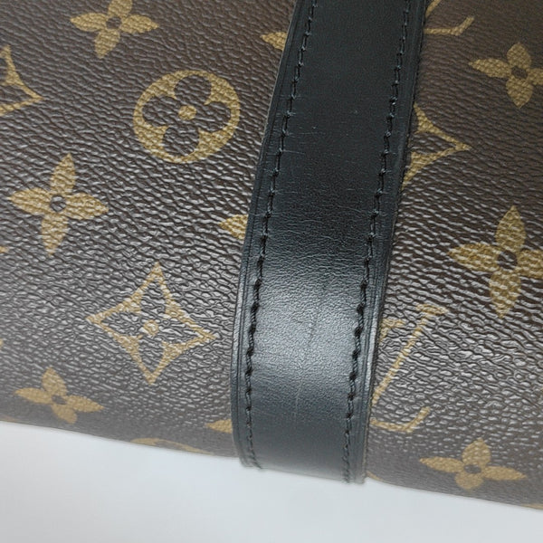 KEEPALL 55 Monogram Coated Canvas Brown