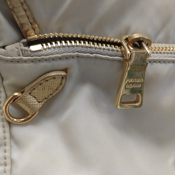 Nylon Shoulder Bag Beige