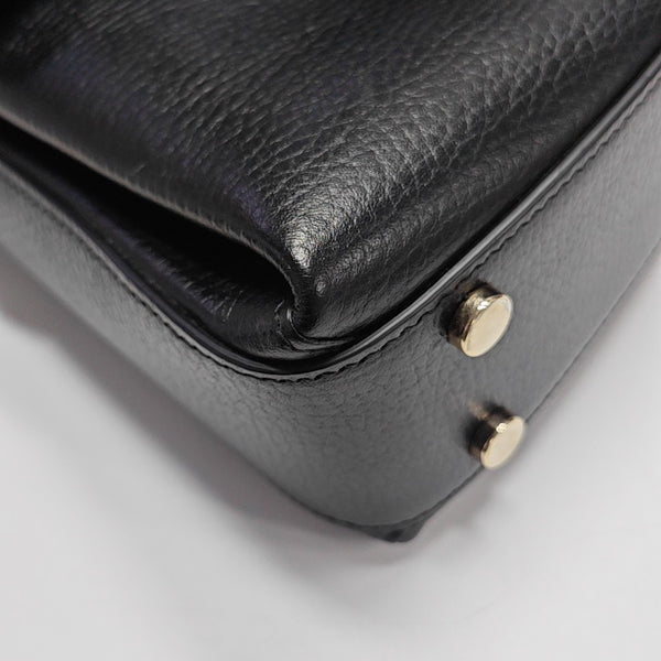 Interlocking G Large Calfskin Black
