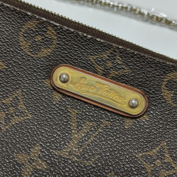 Pochette Eva Monogram Coated Canvas Brown