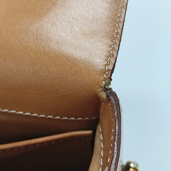 Coated Canvas Shoulder Bag Brown