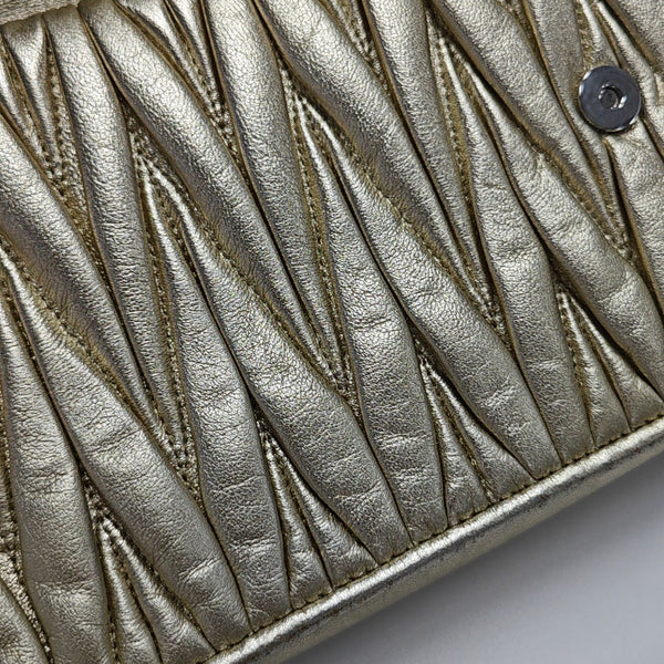 Miu Lady Quilted Lambskin Gold