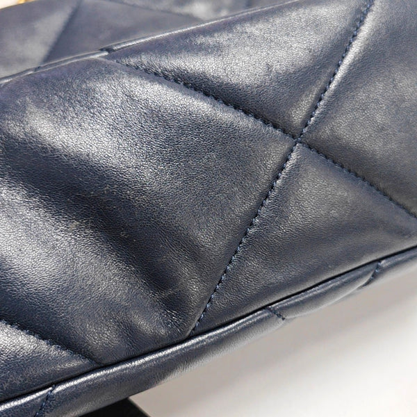 CHANEL 19 Large Quilted Lambskin Blue