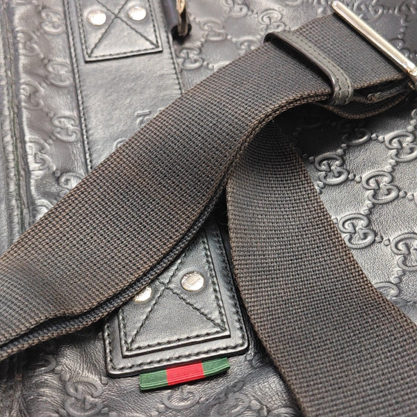 Monogram Calfskin Shoulder Bag Black