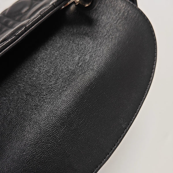 Lady Dior Mini Cannage Lambskin Black