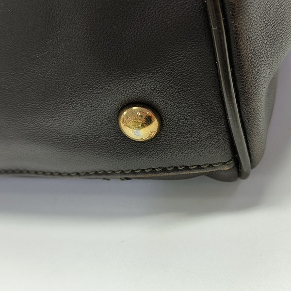 Quilted Calfskin Top Handle Bag Brown