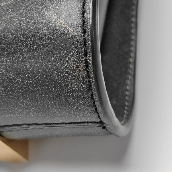 Leather Top Handle Bag Black
