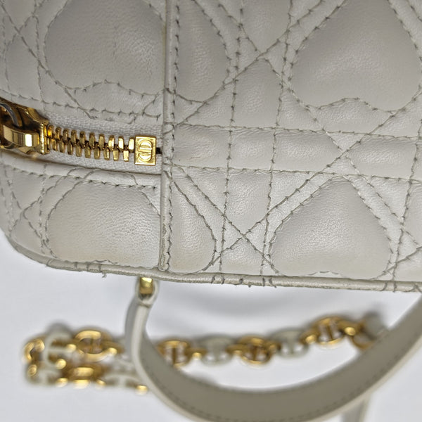 Dioramour Lady Dior Mini Cannage Lambskin White